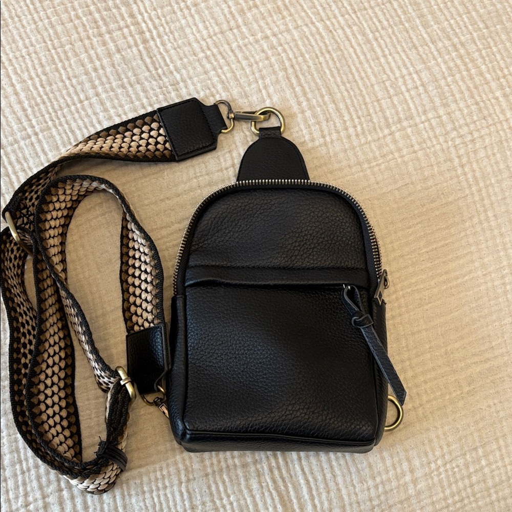 Black Leather Crossbody Bag